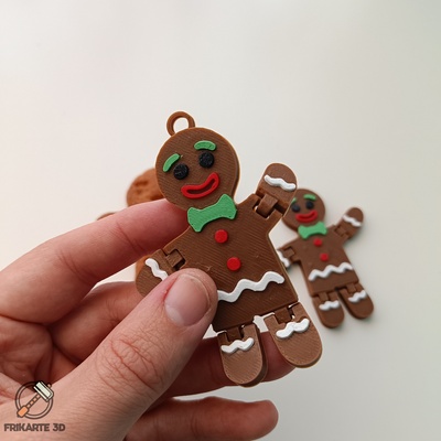flexi pão gengibre homem árvore decoração by frikarte3d casa festividades natal articulado decorações boneco christmastreedecoration biscoito 3d print model - Mito3D