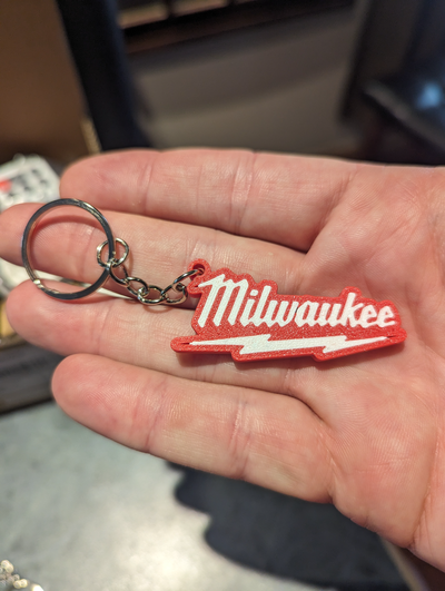 milwaukee chaveiro by duquester arte sinais logotipos etiqueta mala bolsa presente enfeite marido homens ferramentas 3d print model - Mito3D