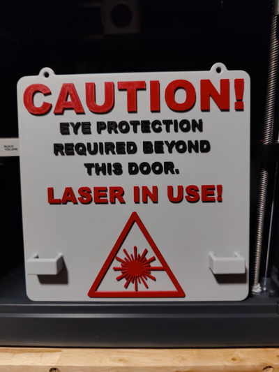 laser aviso placa by craigwedel arte sinais logotipos segurança 3d print model - Mito3D