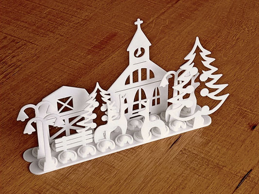 natal decoração construir kit crianças by barqueiro casa festividades decorações natal enfeite jogos presente diorama arvores igreja madeira floresta rena 3d print model - Mito3D