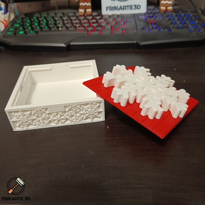 fiocco neve scatola by frikarte3d domestico festività organizzatore natale conservazione decorazioni natalizie christmasbox dei fiocchi 3d print model - Mito3D