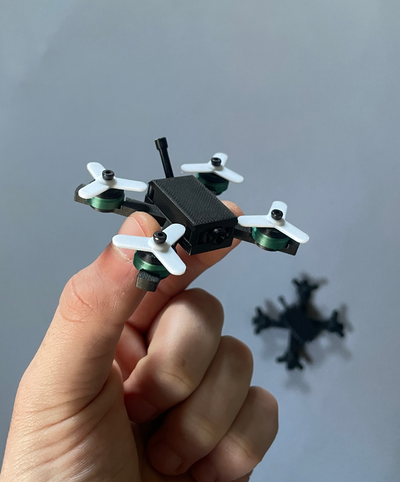baby's first quadcopter by cartyski miniatures drone fpv mini magnet magnetic build toy flying contest 3d print model - Mito3D