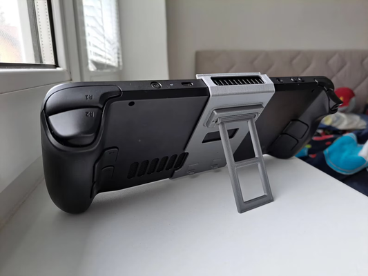 steam deck portable stand by weeknds hobby & diy console holder gaming hinge 3d print model - Mito3D