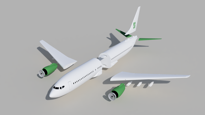 bambu boeing 737 by hg design miniaturen flugzeug boeing737 montage 3d print model - Mito3D