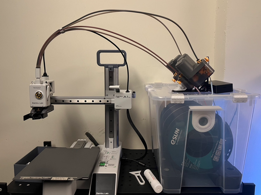 a1 ams + ikea samla drying box solution by moon 3d printer accessories boxes lite a1mini a1minicombo accessory bambu mini mod lab 3d print model - Mito3D