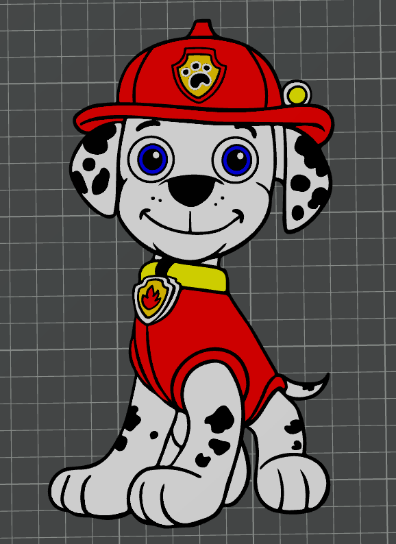 paw patrol - marshall ams ready by ben art 2d 3D print model - Mito3D