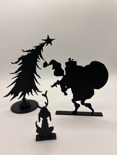 grinch who stole christmas - silhouette by kogkbo household decor thegrinchwhostolechristmas whoville mountcrumpit max holidays ornament 3d print model - Mito3D