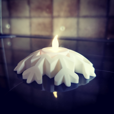 floco neve luz by impressoras casa decoração natal projeto concurso conduziu chá bateria inverno 3d print model - Mito3D