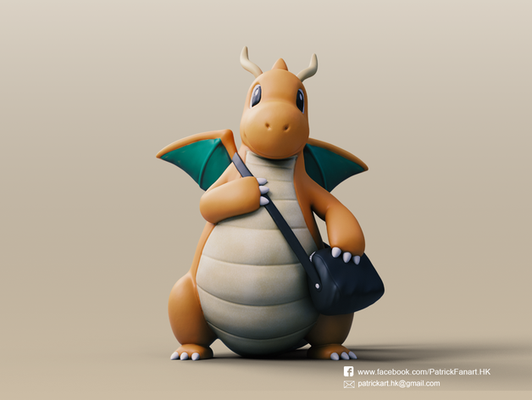 dragonite muticolor ams remix remixed by qmax3d toys & games characters pokemon 3d print model - Mito3D