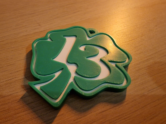 lucky 13 keychain by wickieprints art models bag hanger 3d print model - Mito3D