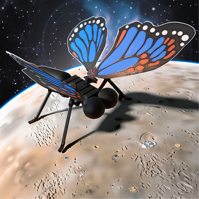 papillon mecha by mpg71 2023 miniatures mech modèle machine volante avion vaisseau spatial 3d print model - Mito3D