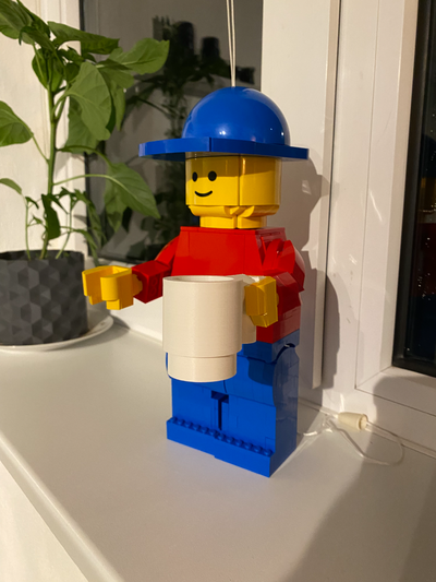upscaled lego minifigure coffee cup by maker meik household decor brick scale up coffe 3d print model - Mito3D