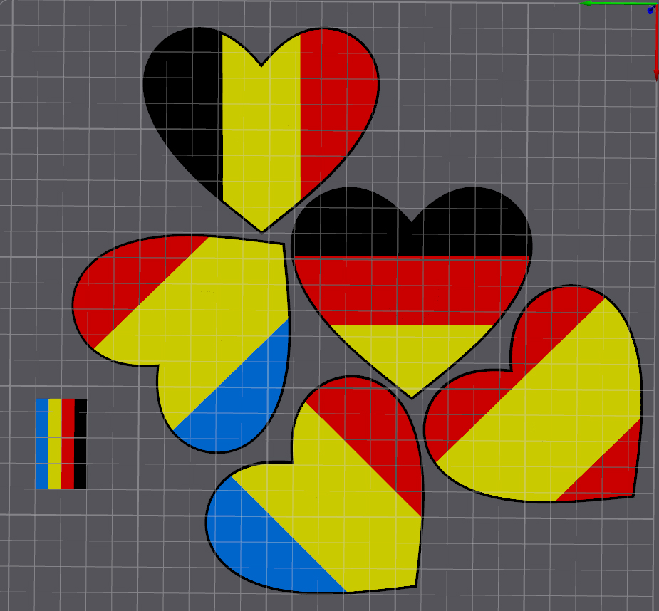 cœur forme drapeaux of andorre belgique allemagne moldavie espagne by angry p1p art panneaux logos drapeau allemand l'europe 2d logo 3D print model - Mito3D