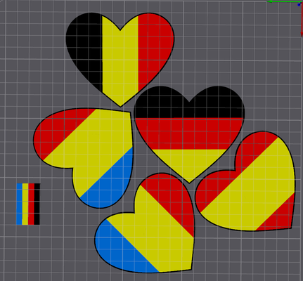 cœur forme drapeaux of andorre belgique allemagne moldavie espagne by angry p1p art panneaux logos drapeau allemand l'europe 2d logo 3d print model - Mito3D