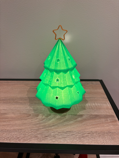 christmas tree tealight or ikea kapplake holder remix remixed by kogkbo household decor holidays lamp ornament star 3d print model - Mito3D