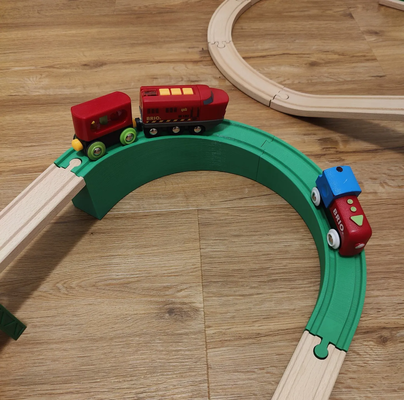 180 brio uphill track 2 parts by printerchen toys & games wooden train briocompatible lillabo kid friendly toy 3d print model - Mito3D