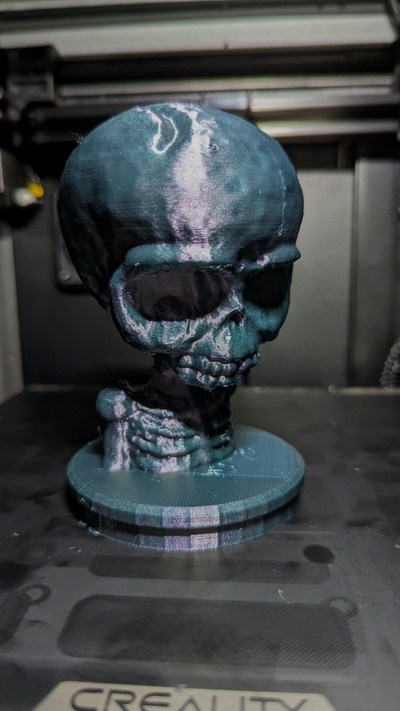 halloween skeleton by micro center- inland filament props & cosplays plafilament microcenter inlandfilament skelly shimmerfilament 3d print model - Mito3D