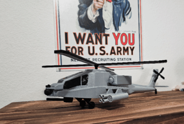 helicóptero ah 64 by r c 3d pasatiempo bricolaje diy vehiculos apache 3d print model - Mito3D
