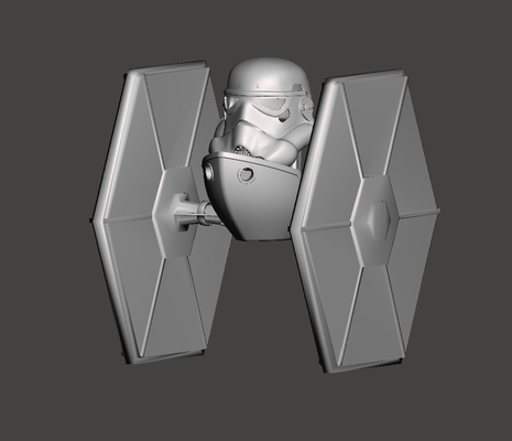 storm trooper tie fighter benchy remixed by zij design 3d printer test models 3d print model - Mito3D