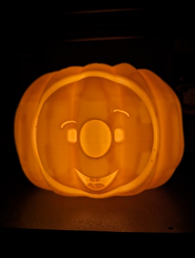 jack o' lantern spooly by micro center- inland filament household festivities halloween pumpkin pla halloweendecoration jackolantern plafilament microcenter inlandfilament 3d print model - Mito3D