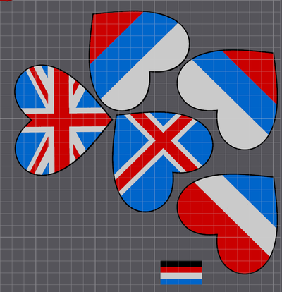 kalp şekilli bayraklar of uk hırvatistan i̇zlanda slovakya slovenya by angry p1p sanat işaretler logolar bayrak 3d print model - Mito3D
