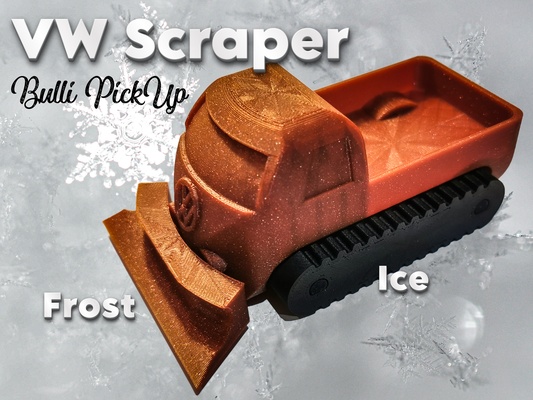 vw pick-up ice scraper by stefan heer hobby & diy vehicles toy snow winter vwbus frost icescraper bulli 3d print model - Mito3D