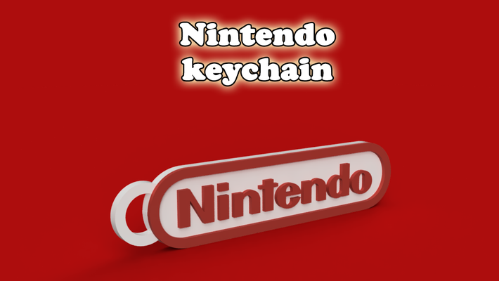 nintendo logotipo chaveiro by forest87 arte sinais logotipos jogos nerd moda antiga nes snes interruptor 3d print model - Mito3D