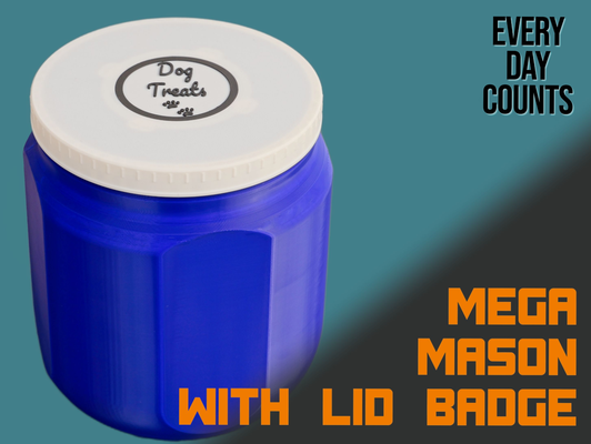 mega pedreiro jarra tampa distintivo by conta casa modelos armazenamento 3d print model - Mito3D