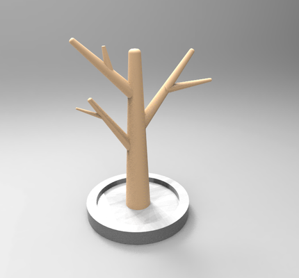 tree-shaped jewelry holder by paolobonidesign fashion models jewelrytree organizerchic necklaceholder braceletstand earringdisplay 3d print model - Mito3D