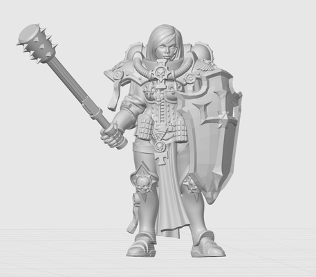 storm maul crusader by bronnen toys & games characters mini miniature warhammer40k sistersofbattle adeptasororitas 3d print model - Mito3D