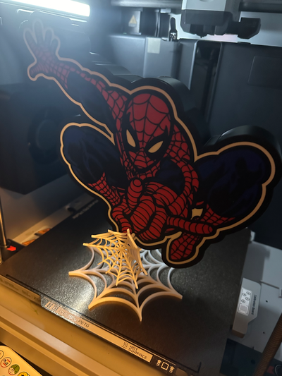 spider-man web shooting lightbox by a13thnightmare household decor spiderman light box kids comics 3d 3d print model - Mito3D