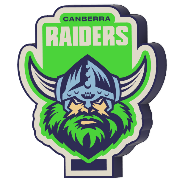 nrl boite lumière pillards by condamner art panneaux logos canberra rugby 3D print model - Mito3D