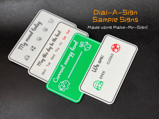 dial sign versatile cartello schermo campione segni by 01makes arte loghi segnieloghi titolare supporto makemysign in piedi bambolotto segnaletica 3d print model - Mito3D