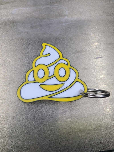 poop emoji key chain by millz3d fashion models accessory ring 3d print model - Mito3D