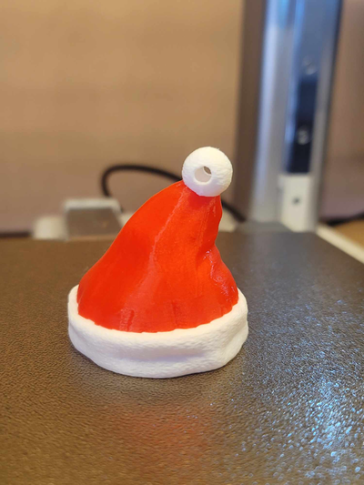 santa hat keychain remixed by n3rd box studios household festivities christmas xmas 3d print model - Mito3D