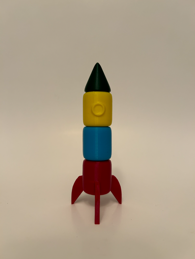 build a rocket - mini edition by twisted layers 3d toys & games pressfit fidget fun magnets buildarocket flying object press fit tiny cute desk toy display accessories accessory 3d print model - Mito3D
