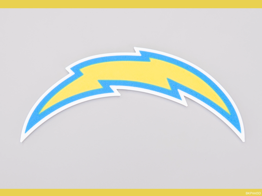 los angeles chargers plaque scaled remixed by thejjm art signs & logos logo football team 3d print model - Mito3D
