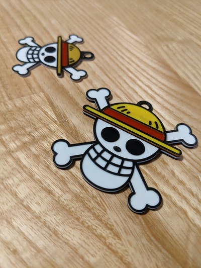 one piece straw hat keychain by delphant fashion models anime manga onepiece jollyroger japaneseanimation luffy japanmanga strawhat 3d print model - Mito3D