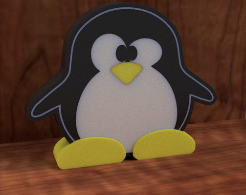 samelayer tux linux by alexandre passione domestico arredamento nameled luce illuminazione 3d print model - Mito3D