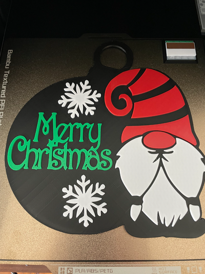 merry christmas gnome by onedgethingies art signs & logos sign xmas 3d print model - Mito3D