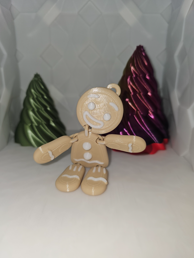ginger bread man by everythingplusultra art sculptures christmas xmas gingerbread decor decoration printinplace easyprint fun festive tree shrek flexi kids toy holiday winter toys keychain 3d print model - Mito3D