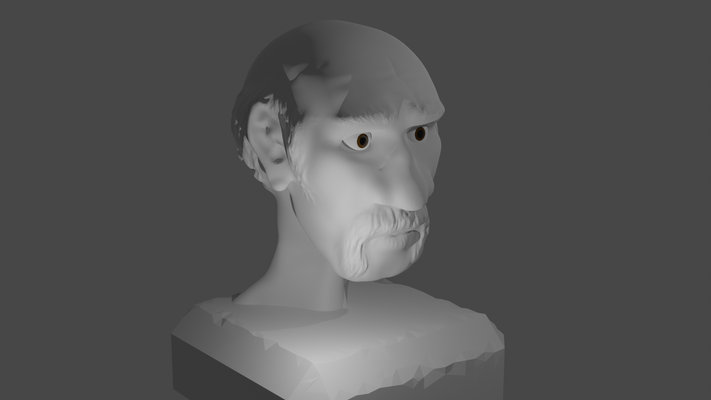 sculpted bust on base by hector art sculptures head sculpting blender 3d print model - Mito3D