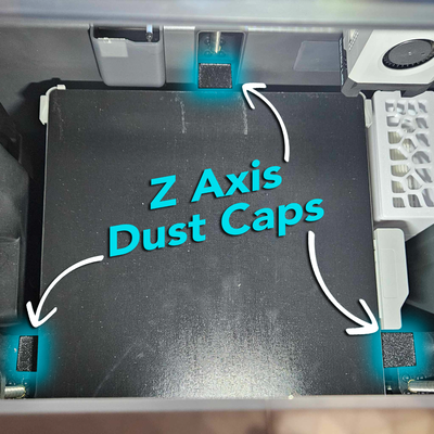 bambu x1 p1 z axis dust caps 3 by ocular dynamic 3d printer parts covers cap lab debris 3d print model - Mito3D