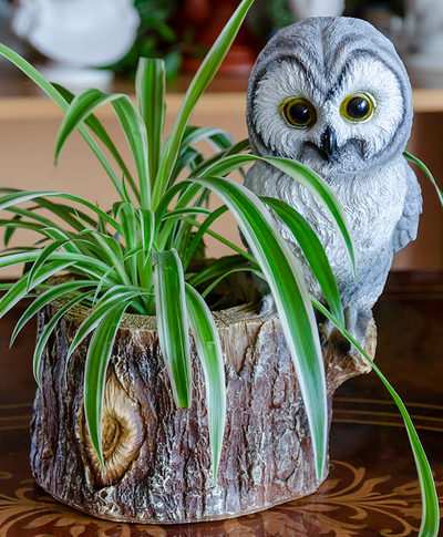 coruja temático plantador item suporte organizador by byambaa casa decoração animal realista vaso flores panela porta canetas mesa escrivaninha 3d print model - Mito3D