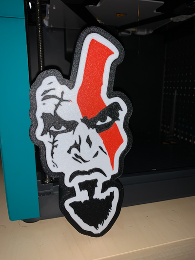 deus of guerra kratos conduziu by gare sb arte sinais logotipos 3d print model - Mito3D