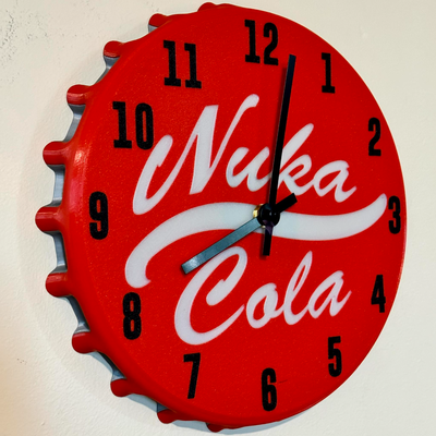 nuka cola bottle cap clock by faran3d household decor fallout nukacola cosplay vault ams 3d print model - Mito3D