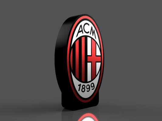 ac milan lightbox by scubafan hobby & diy electronics led box light lamp soccer milano mailand fussball fussballclub 3d print model - Mito3D