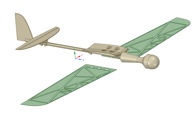 a1 mini bağlantı planör by rs 666 hobi kendin yap uçak kolay montaj eğlence oyuncak 3d print model - Mito3D