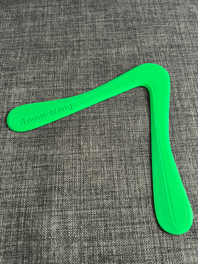 boom erang by luc1f3r giocattoli giochi all'aperto boomerang volare divertimento ragazzi sport 3d print model - Mito3D