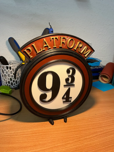 harry potter 9 3 4 platform sign remixed by snipex 3d household decor hp 3d print model - Mito3D